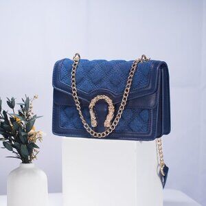 ⚡ Women's Blue Snake Vegan Leather Print Casual Fashion Satchel Crossbody Bag